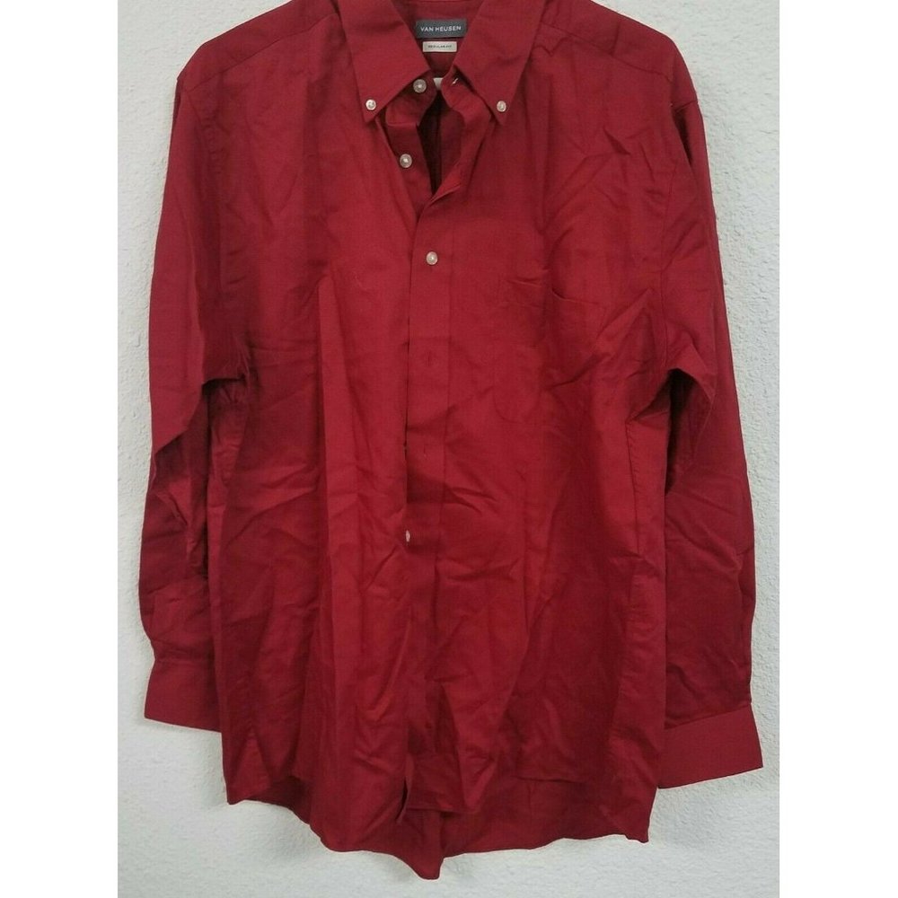 Van Heusen Mens Dress Shirt Regular Fit Twill Soli